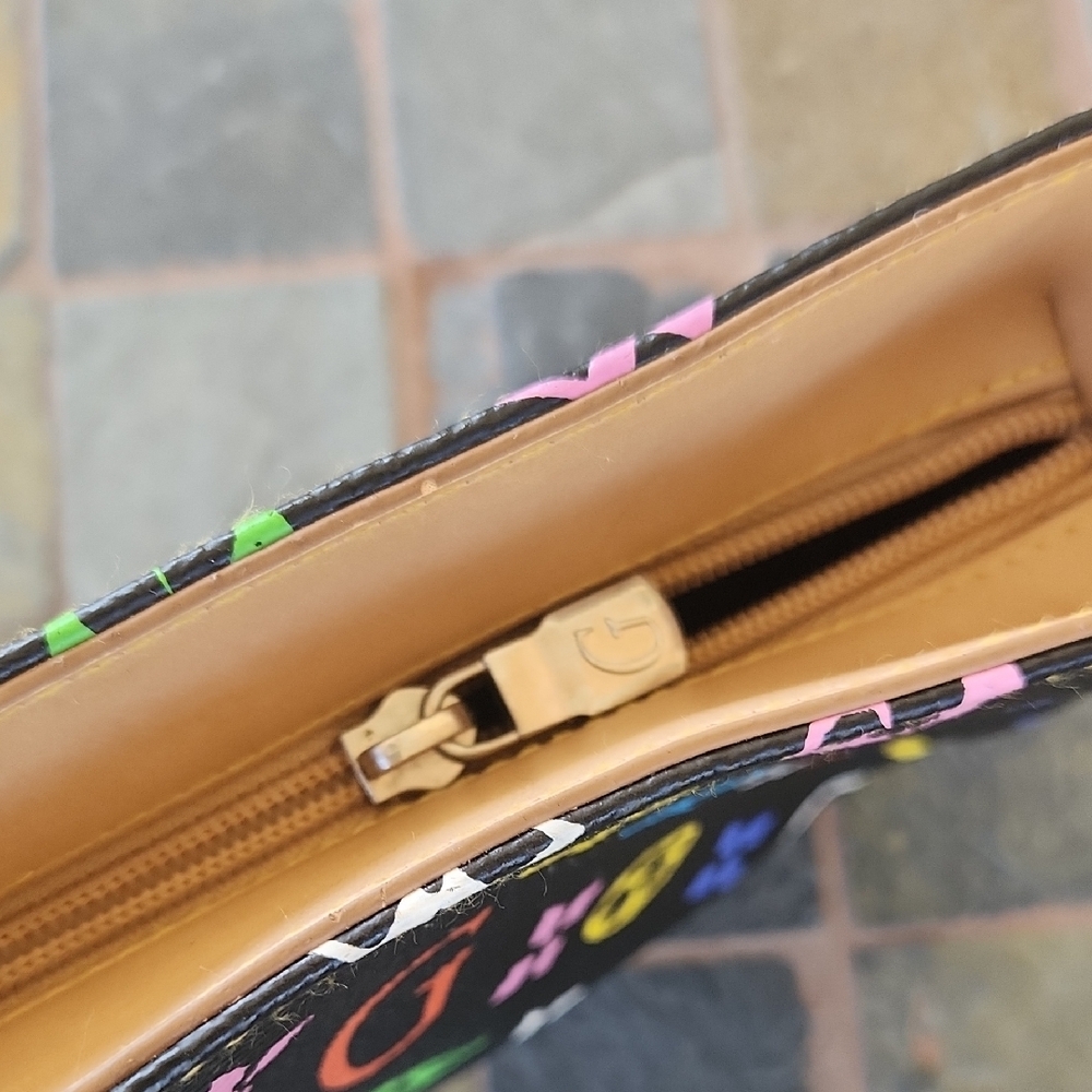 Source Unknown Black Multicolor Logo Print Should… - image 7